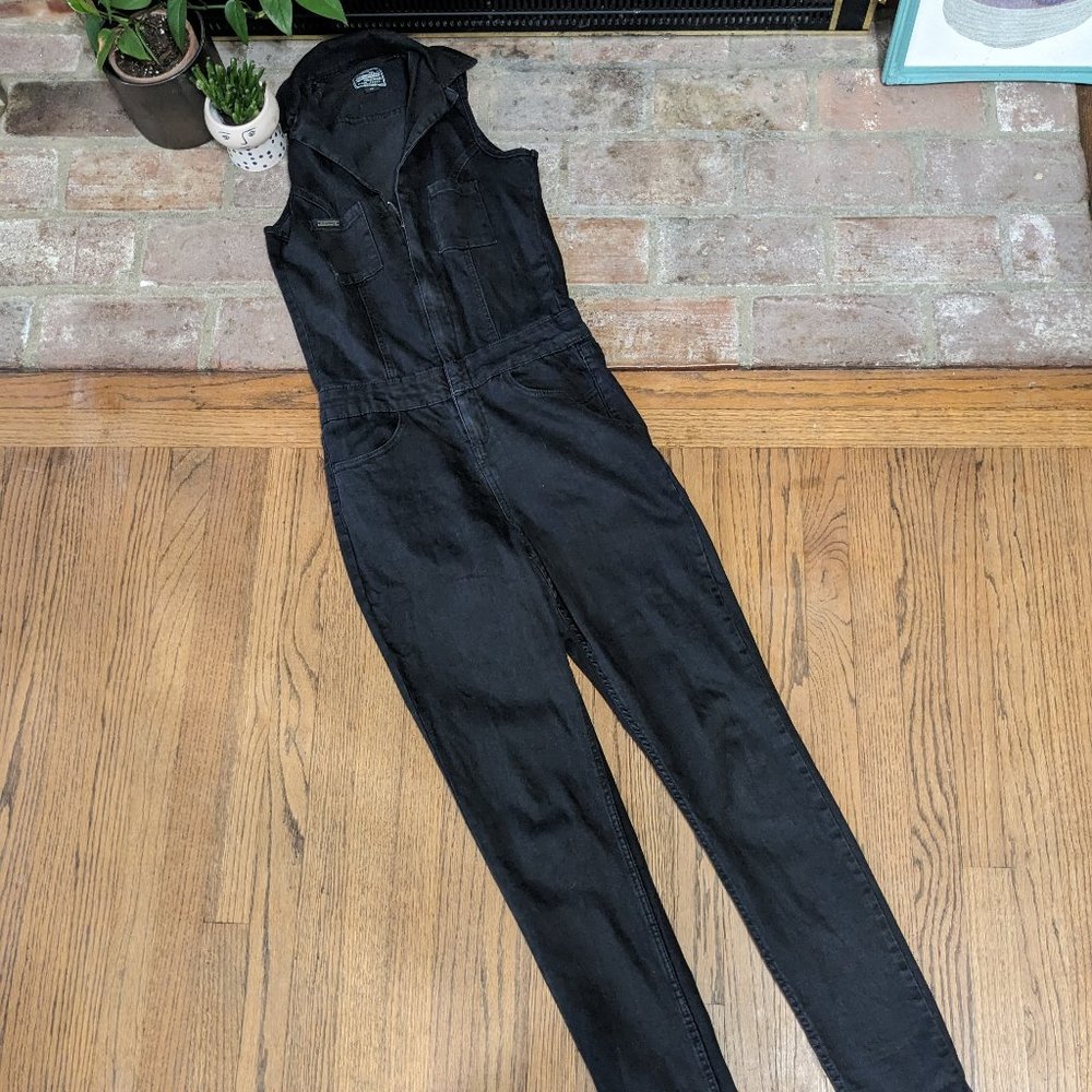 Superdry Black Denim Jumpsuit